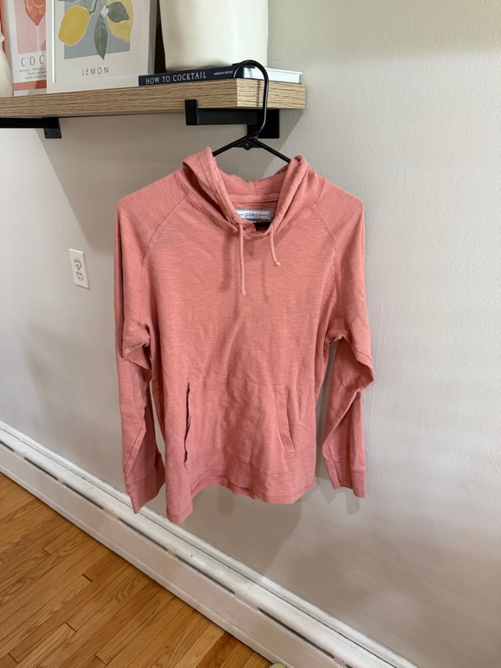 PD&C Coral Pink Lightweight Hooded Pullover